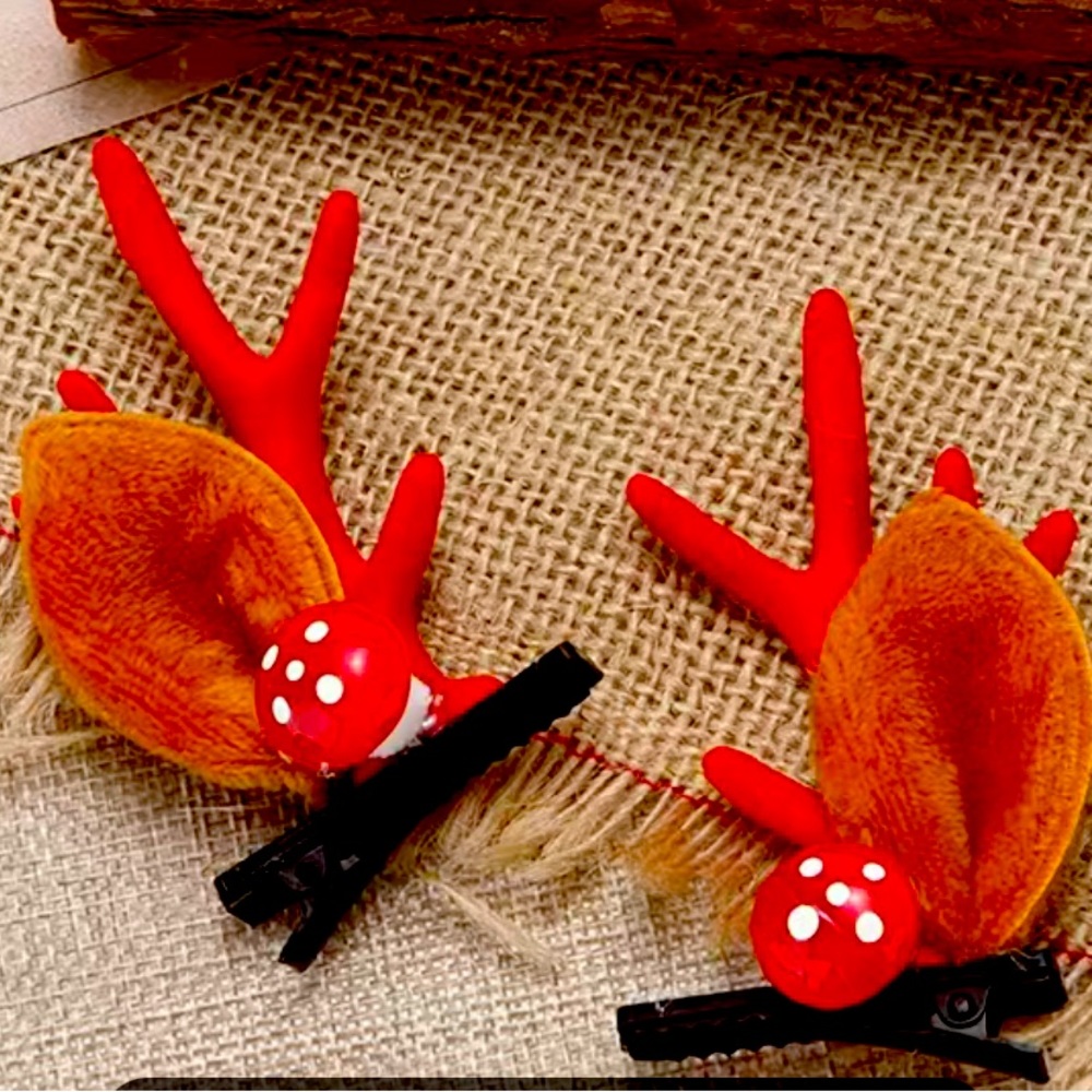Christmas Reindeer Hair Clips